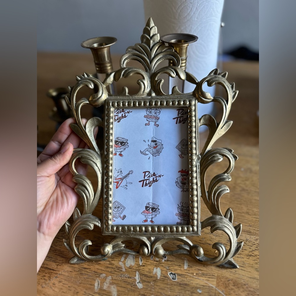 Vintage Brass picture frame heavy